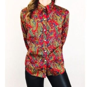 Lauren Ralph Lauren Petite Paisley Button Down Shirt